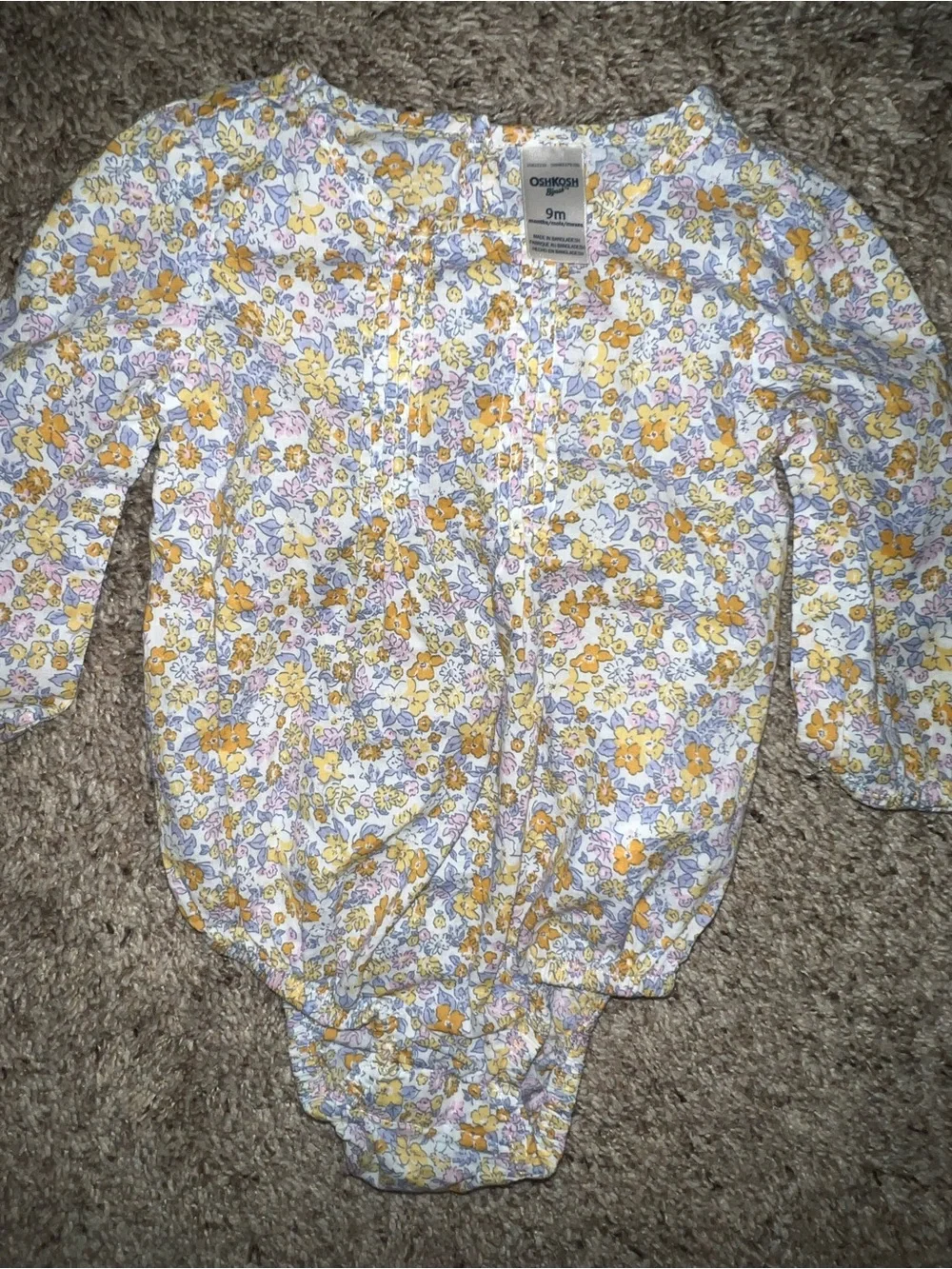 OshKosh B'gosh Floral Baby Shirt in Yellow, Purple, Pink